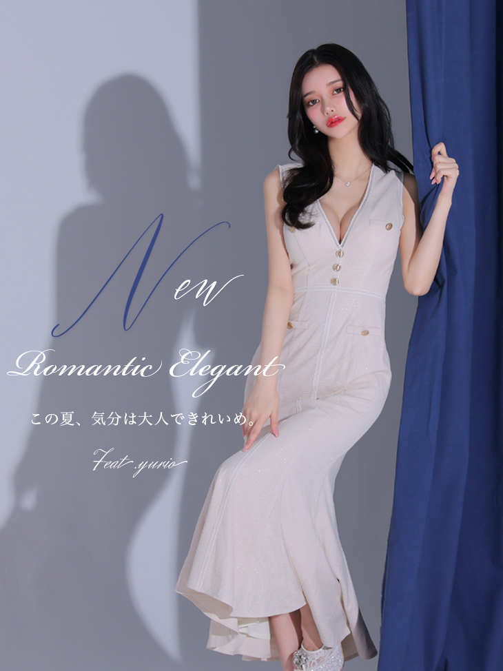 ROBE de FLEURS/キャバドレス XSサイズあり】肩レース×ウエストビジューフレアミニキャバドレス(fm3425)