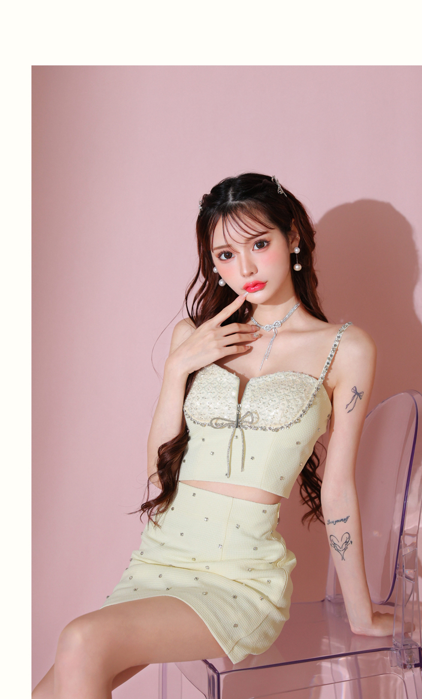 ROBEdeFLEURSキャバドレス XSサイズあり】編み上げリボン×フラワー刺繍レースタイトミニキャバ