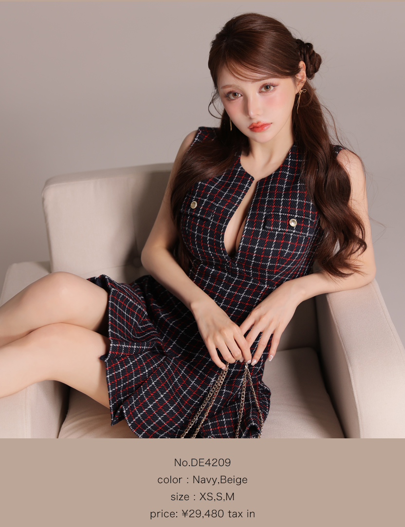 チェックドレス特集 キャバドレス・パーティードレス通販ROBE de