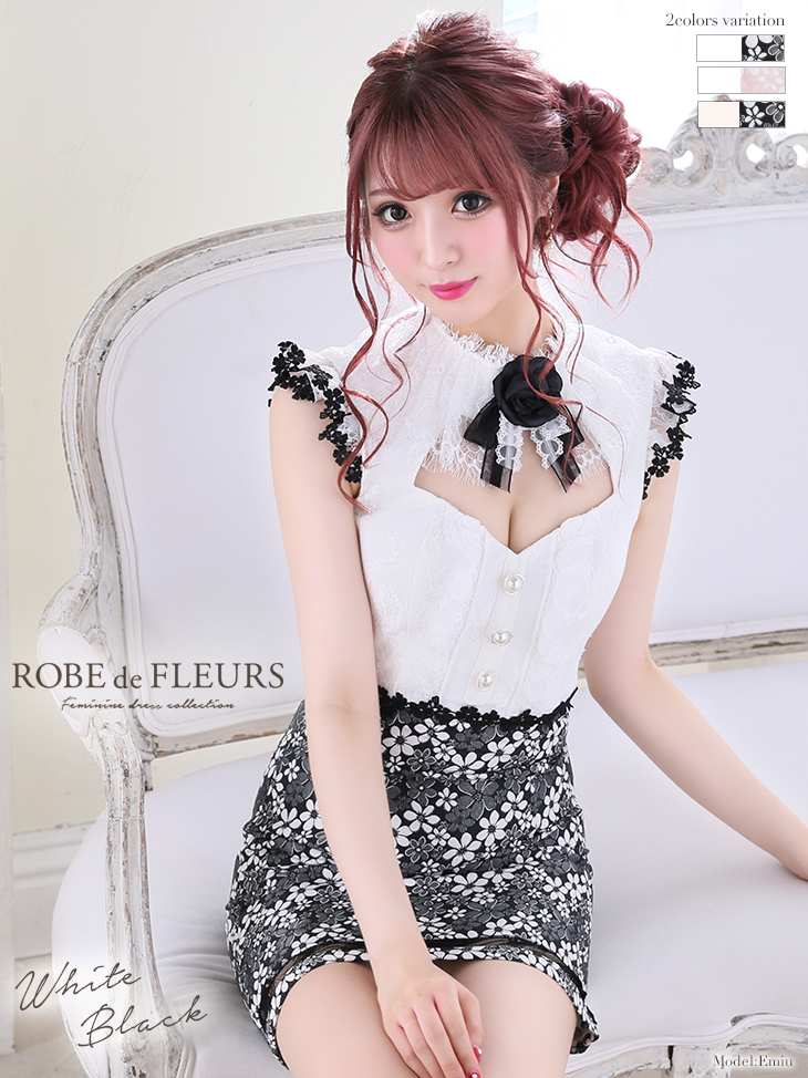 ROBEdeFLEURS ローブドフルール ミニドレス