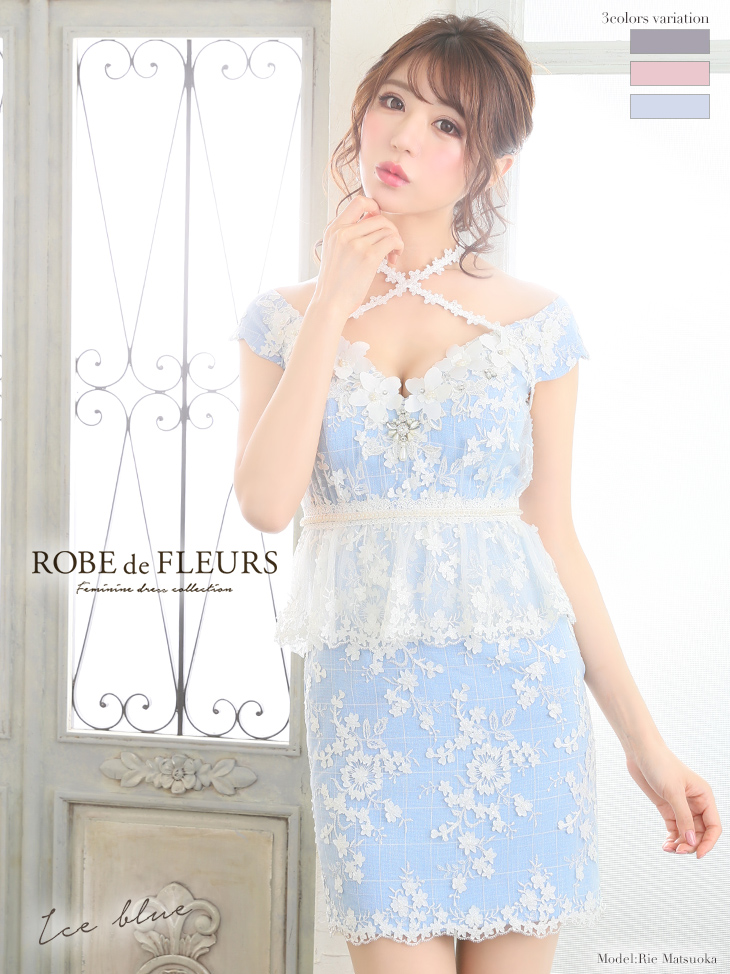 ROBEdeFLEURS ローブドフルール ミニドレス