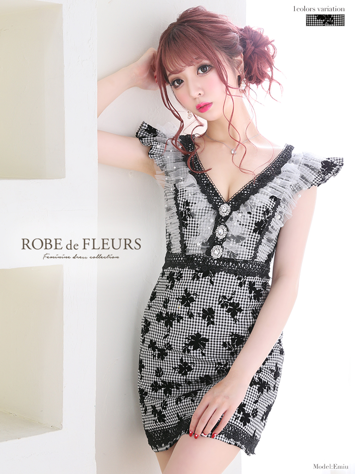 ROBEdeFLEURS ローブドフルール ミニドレス