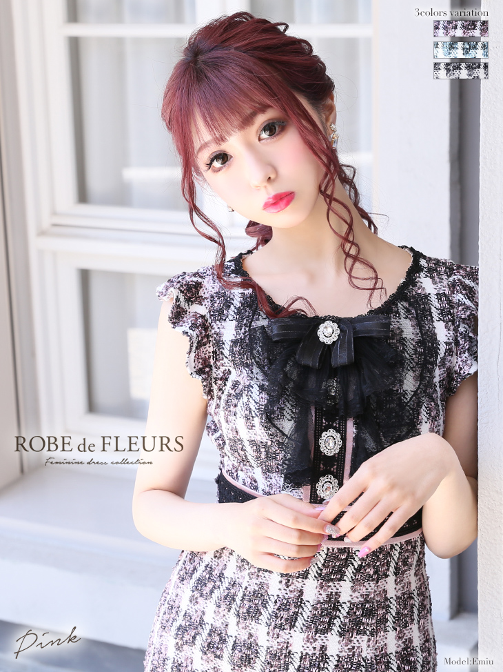 ROBEdeFLEURS ローブドフルール ミニドレス