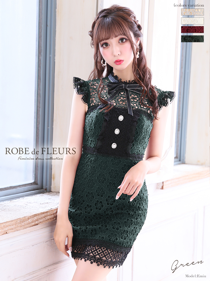 ROBEdeFLEURS ローブドフルール ミニドレス