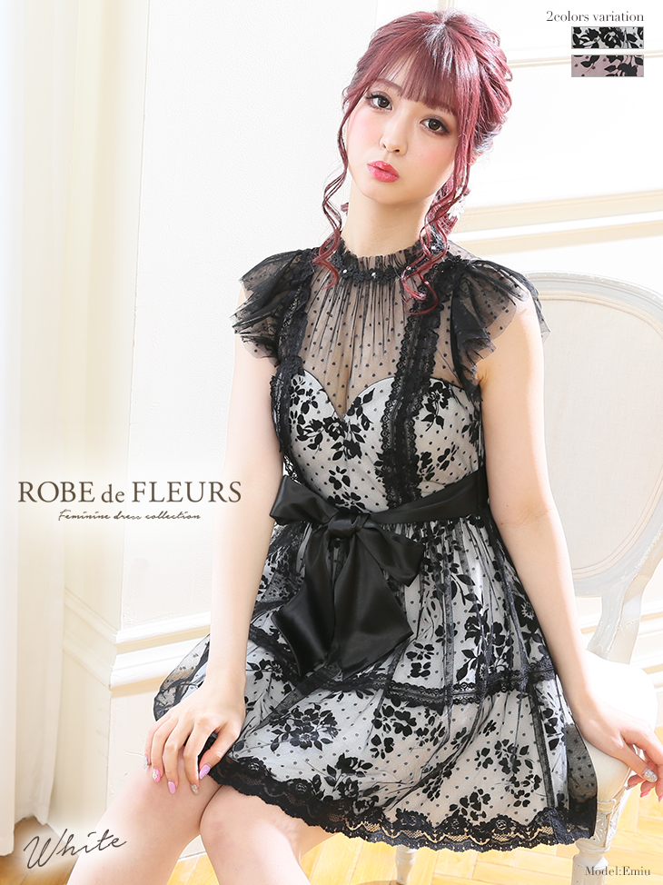 ROBEdeFLEURS ローブドフルール ミニドレス