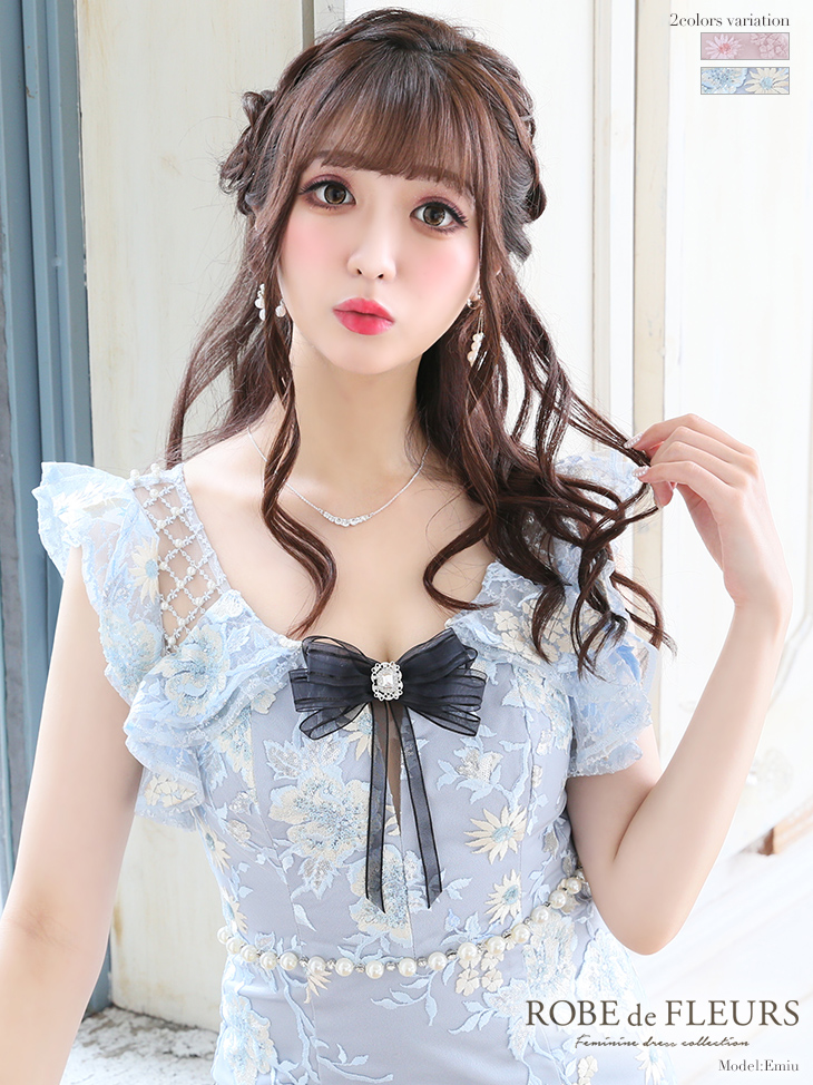 ROBEdeFLEURS ローブドフルール ミニドレス