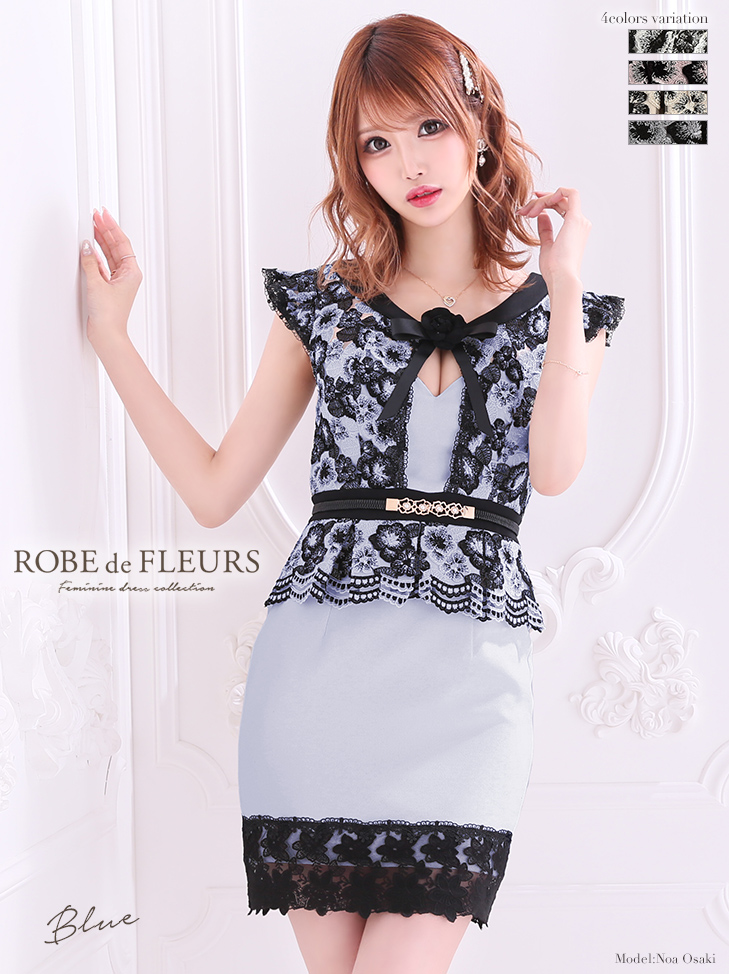 ROBEdeFLEURS ローブドフルール ミニドレス
