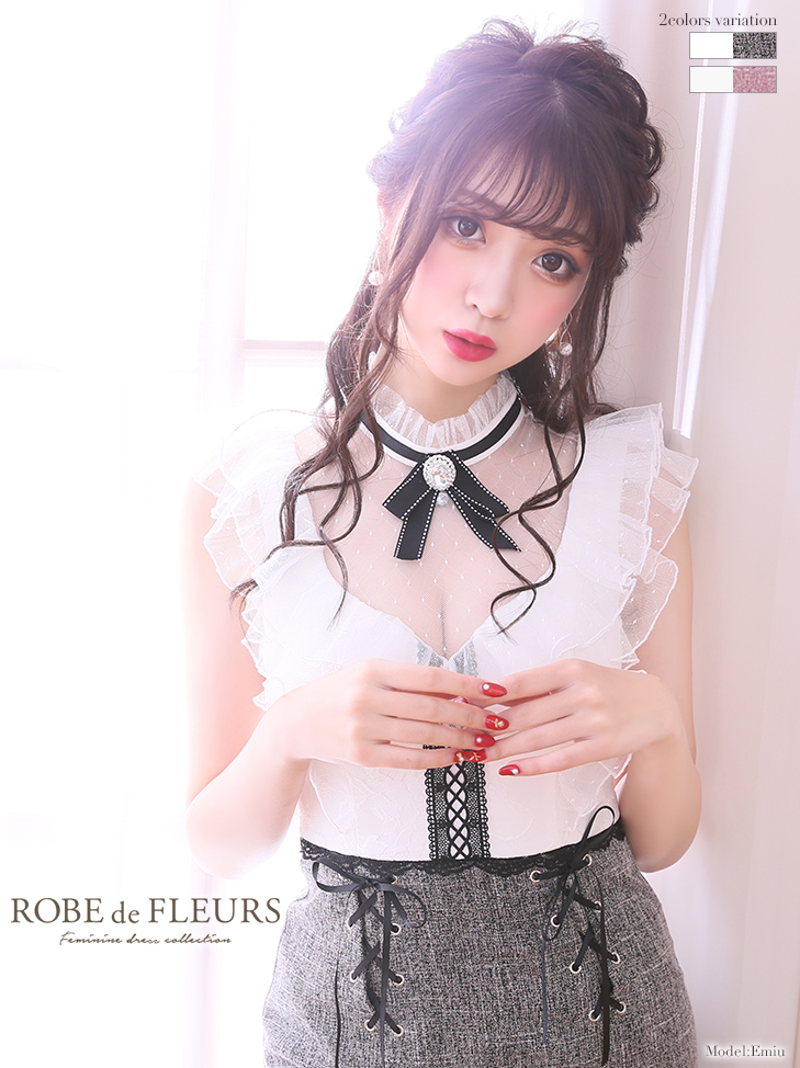 ROBEdeFLEURS ローブドフルール ミニドレス