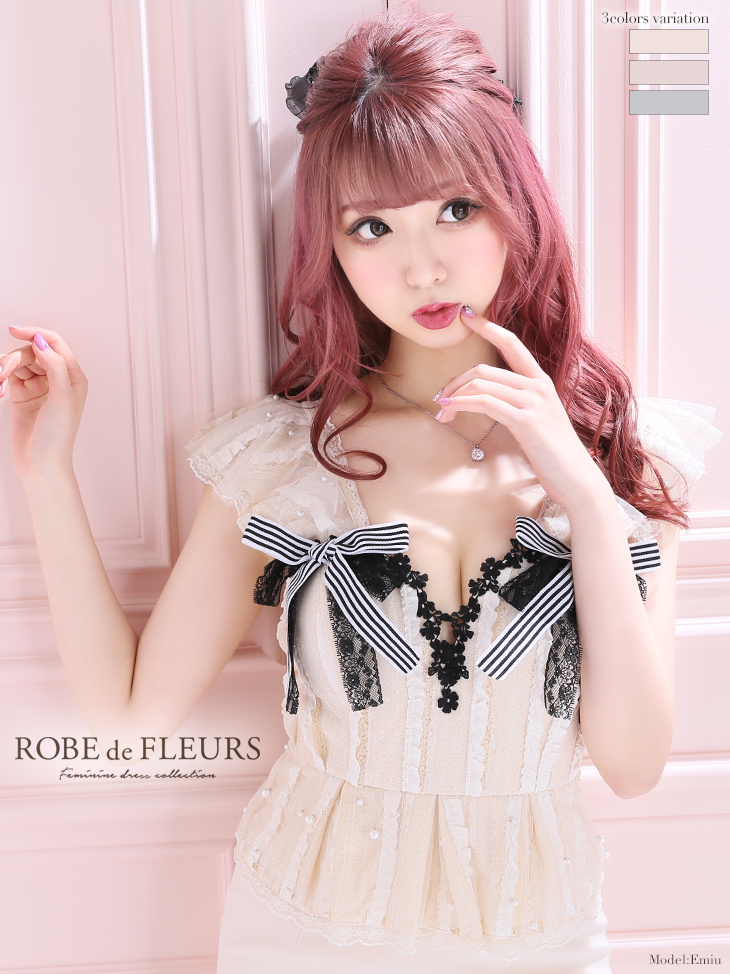 ROBEdeFLEURS ローブドフルール ミニドレス