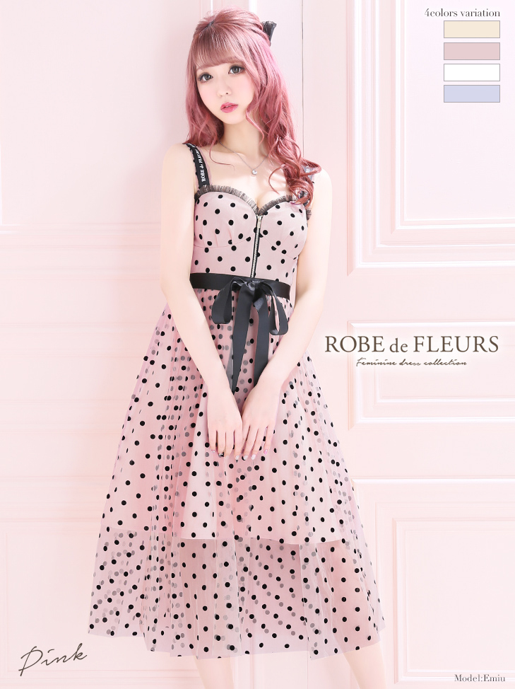 ROBEdeFLEURS ローブドフルール ミニドレス