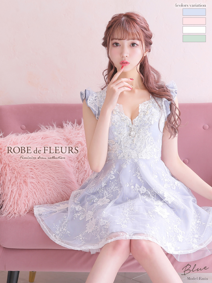 ROBEdeFLEURS ローブドフルール ミニドレス