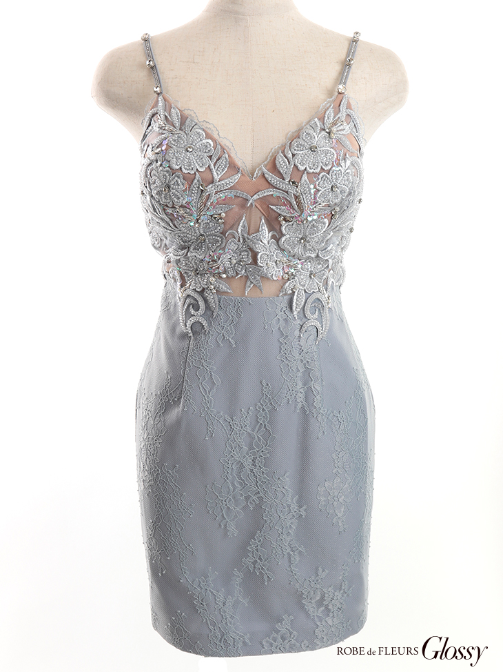 キャミソール 刺繍フラワーモチーフ タイトミニドレスのイメージ画像3
