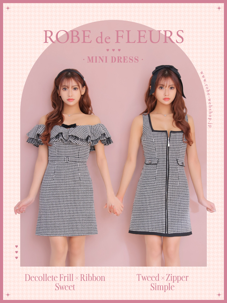 ROBEdeFLEURS ローブドフルール ミニドレス