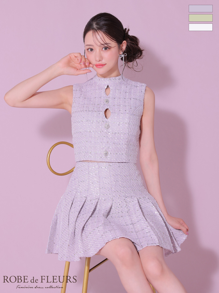 ROBEdeFLEURS ローブドフルール ミニドレス