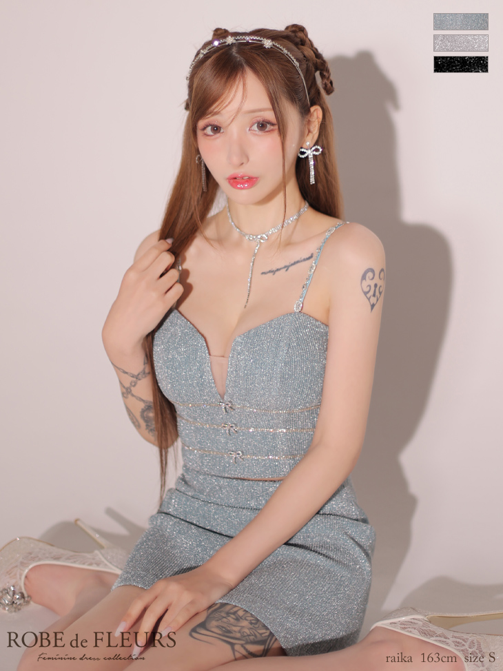 ROBEdeFLEURS ローブドフルール ミニドレス