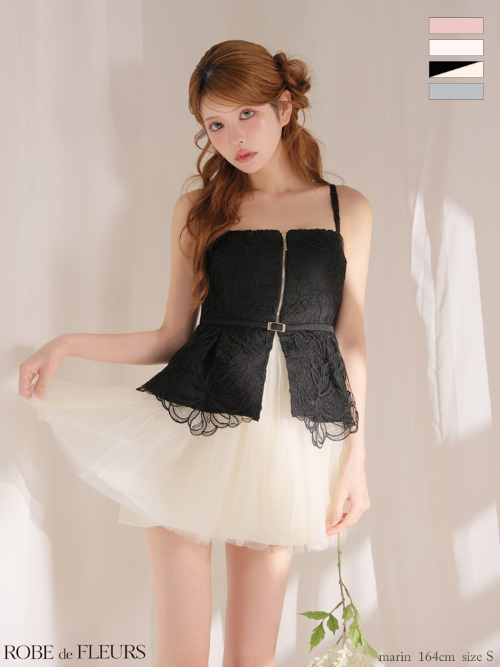 ROBEdeFLEURS ローブドフルール ミニドレス