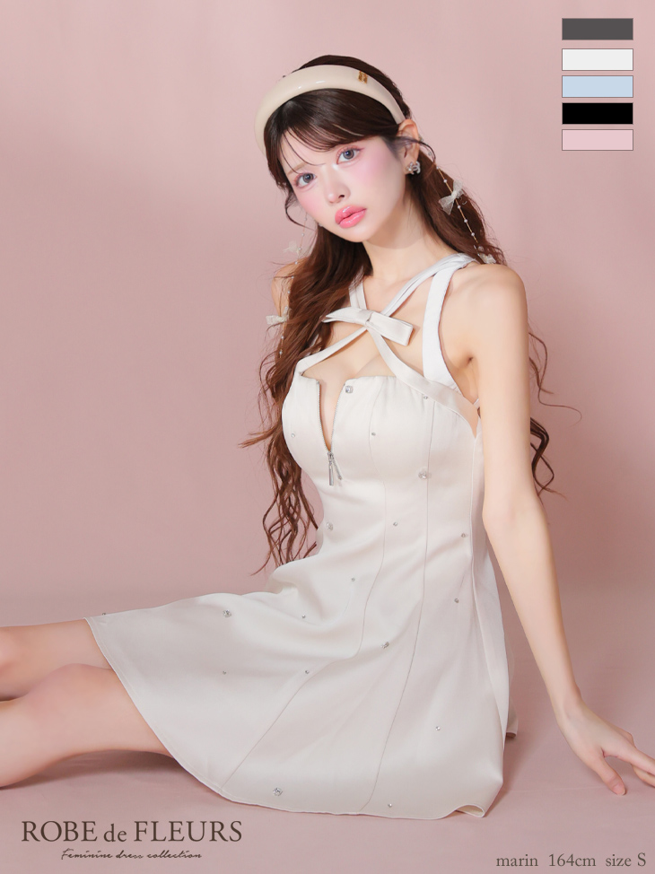 ROBEdeFLEURS ローブドフルール ミニドレス