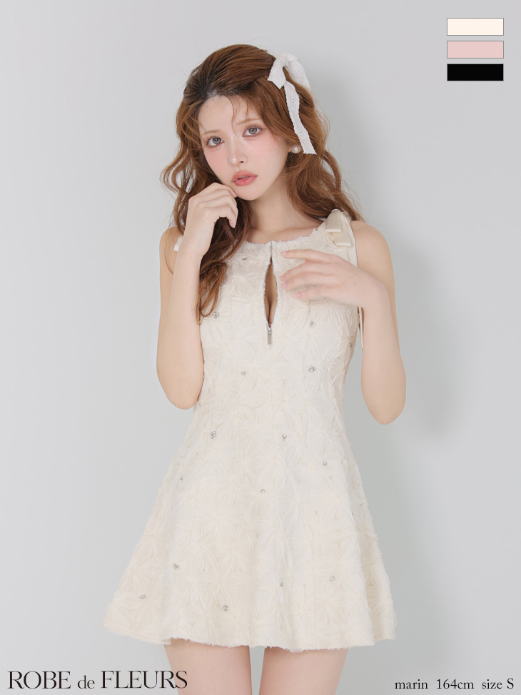 ROBEdeFLEURS ローブドフルール ミニドレス
