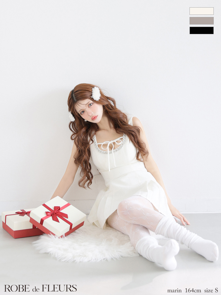 ROBEdeFLEURS ローブドフルール ミニドレス