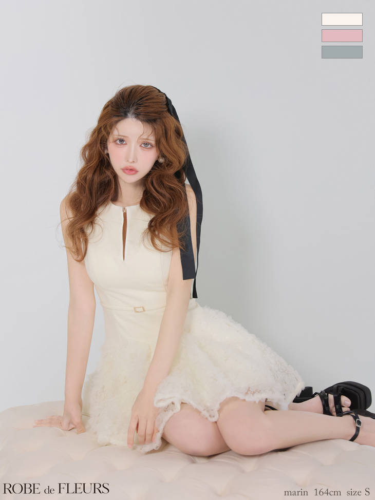 ROBEdeFLEURS ローブドフルール ミニドレス