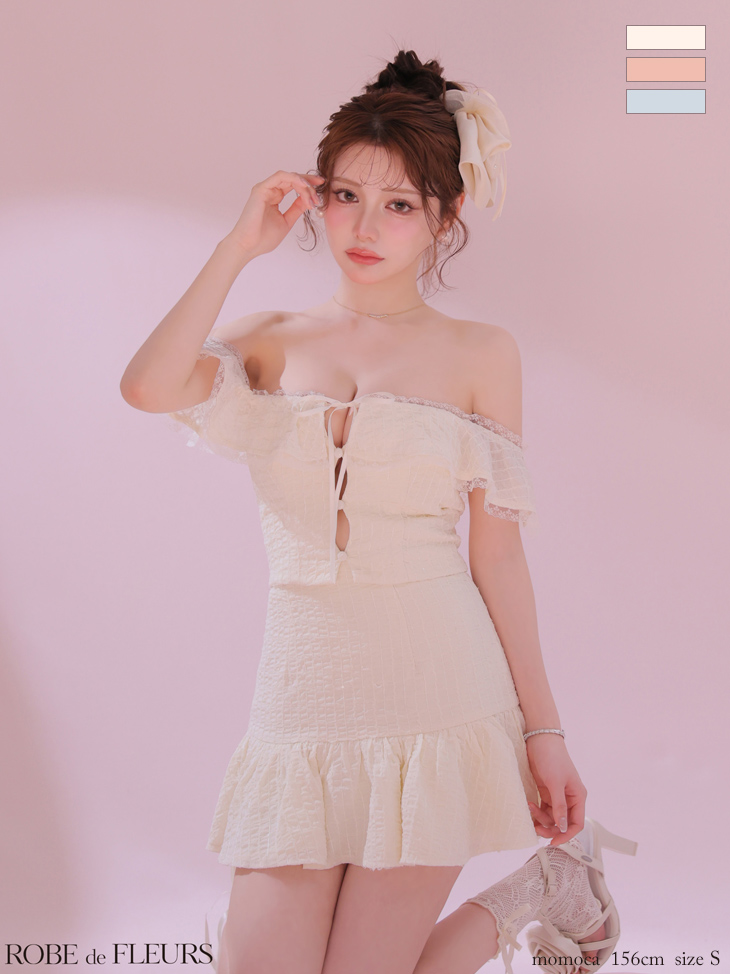 ROBEdeFLEURS ローブドフルール ミニドレス